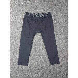 Gymshark Womens‎ Black Seamless Cropped Leggings Branded Waistband Activewear